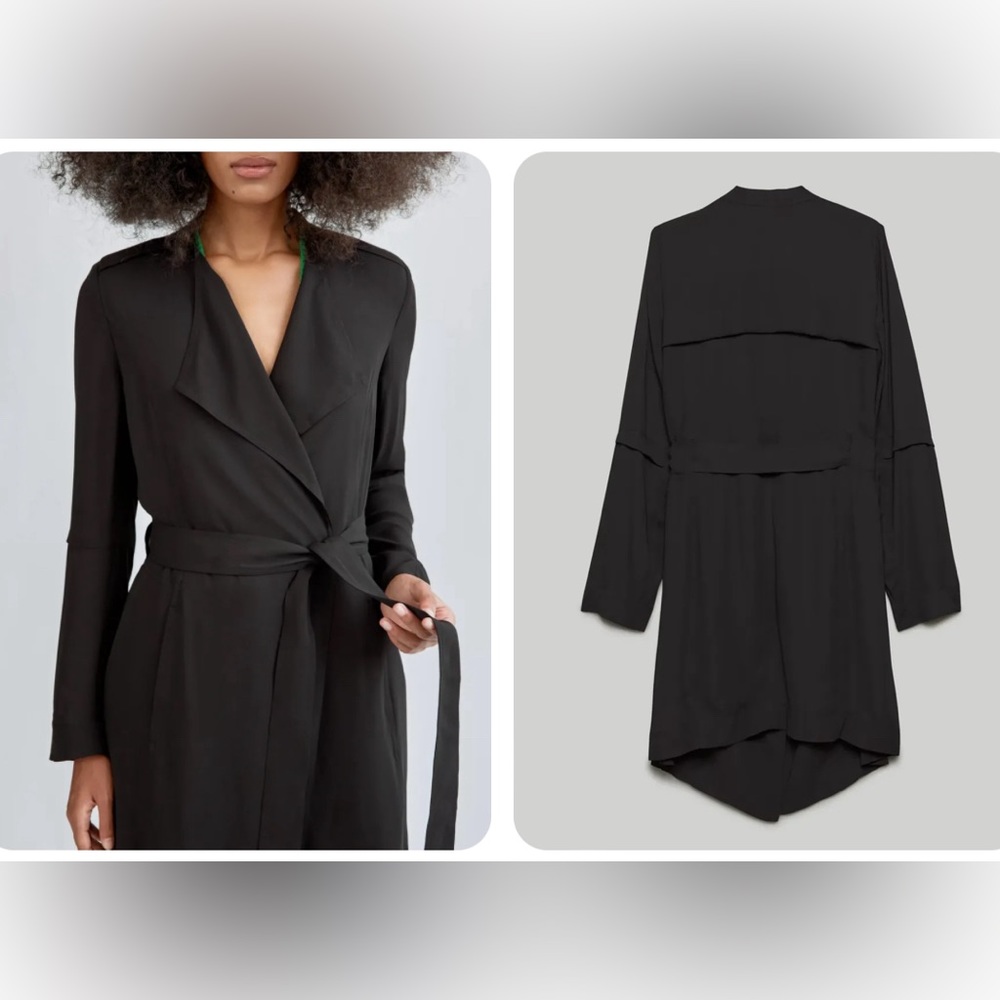 Babaton light flowy trench jacket xs black